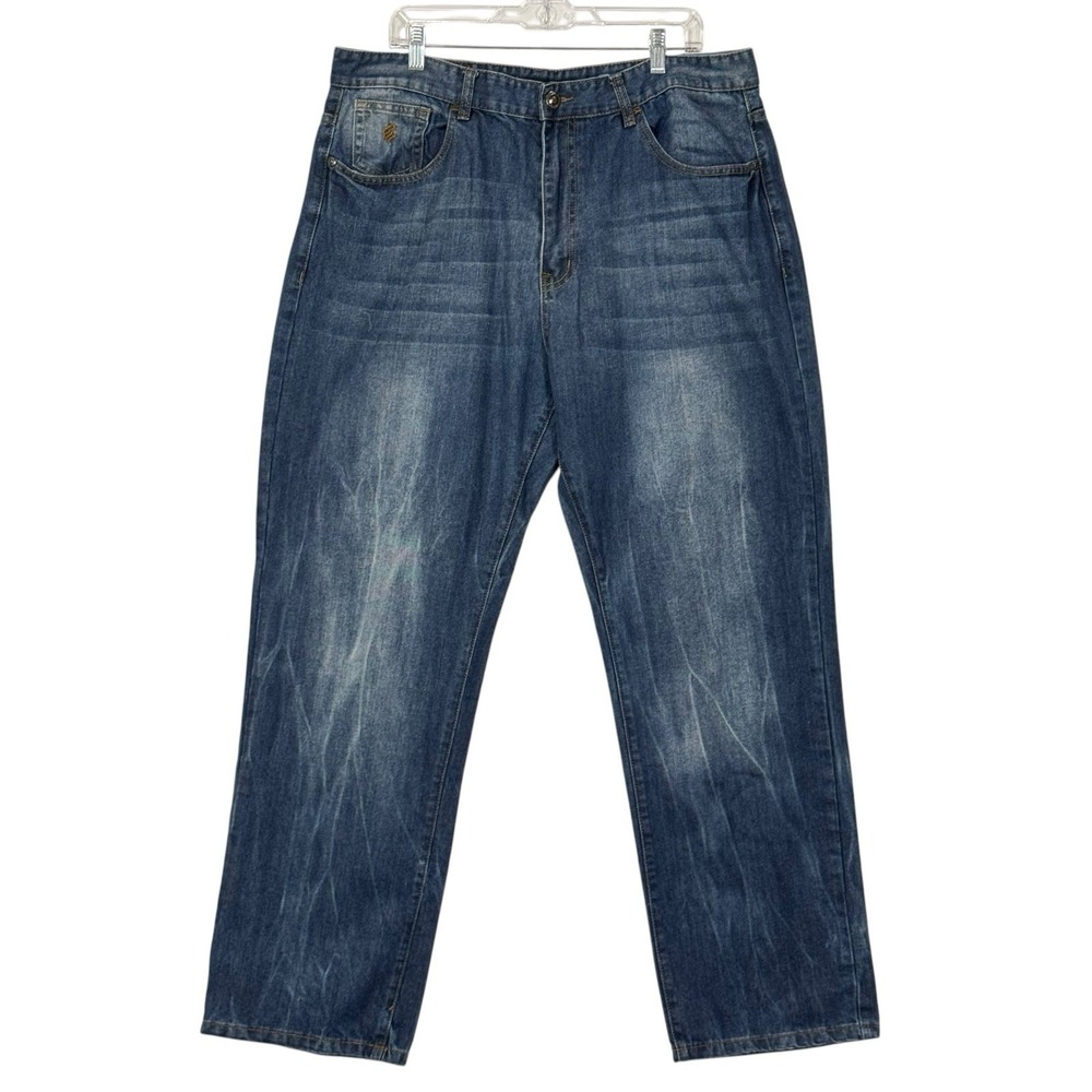 Rocawear Vintage Jeans Men‎ 40x31 Hemmed Blue Baggy Relaxed Y2K Hip Hop